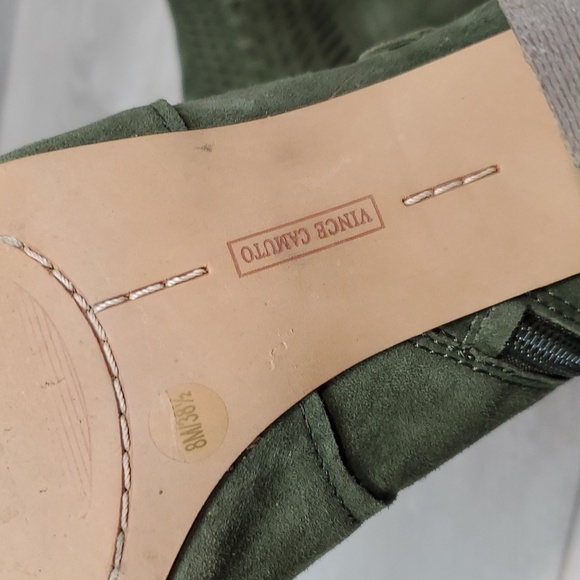 Vince Camuto Women Rotiena Pine Forest Green Suede Heels boots shoes sz 8M - Picture 12 of 13